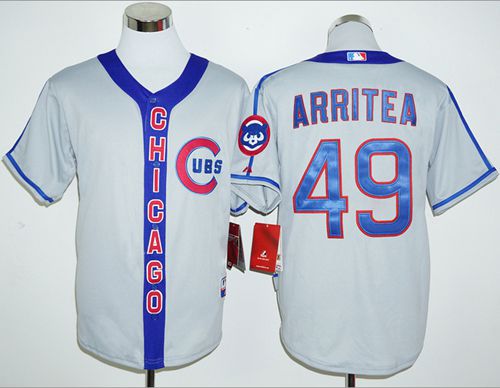 Cubs #49 Jake Arrieta Grey Cooperstown Stitched Jersey - Zenithce