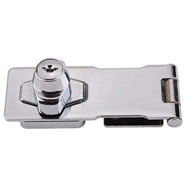 keyed Hasp Locks Twist Knob keyed Locking Hasp for Small Doors, Cabinets and More,Hardware Hasps,Chrome Plated Hasp Lock Catch Latch Safety Lock - Zenithce