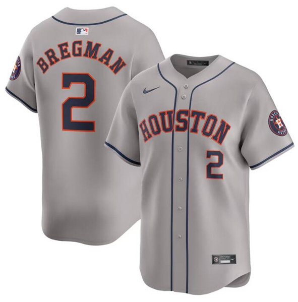 Houston Astros #2 Alex Bregman Gray 2024 Away Limited Stitched Jersey - Zenithce