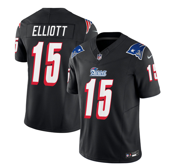 New England Patriots #15 Ezekiel Elliott Black 2023 F.U.S.E. Vapor Limited Stitched Jersey - Zenithce