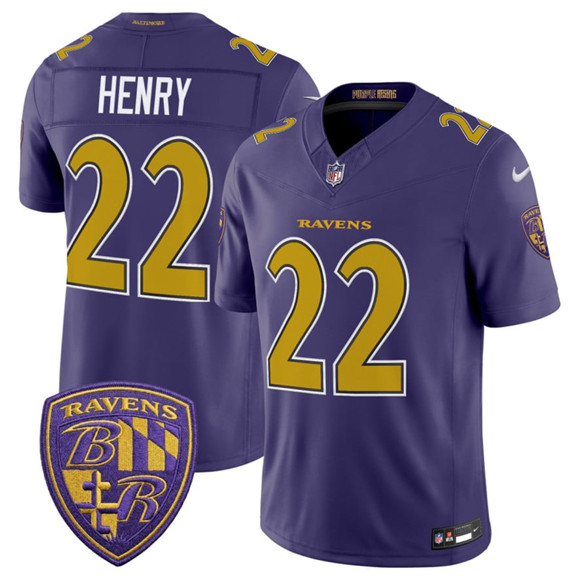 Baltimore Ravens #22 Derrick Henry Purple 2026 F.U.S.E. Alternate Vapor Limited Stitched Jersey - Zenithce