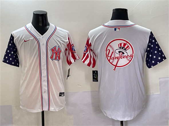 New York Yankees Team Big Logo White American Style Limited Stitched Jersey - Zenithce