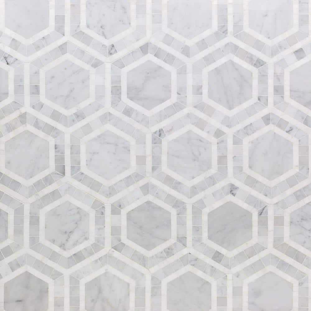 Zeta Random Sized Marble Honeycomb Mosaic Wall & Floor Tile Ivy Hill Tile - Zenithce