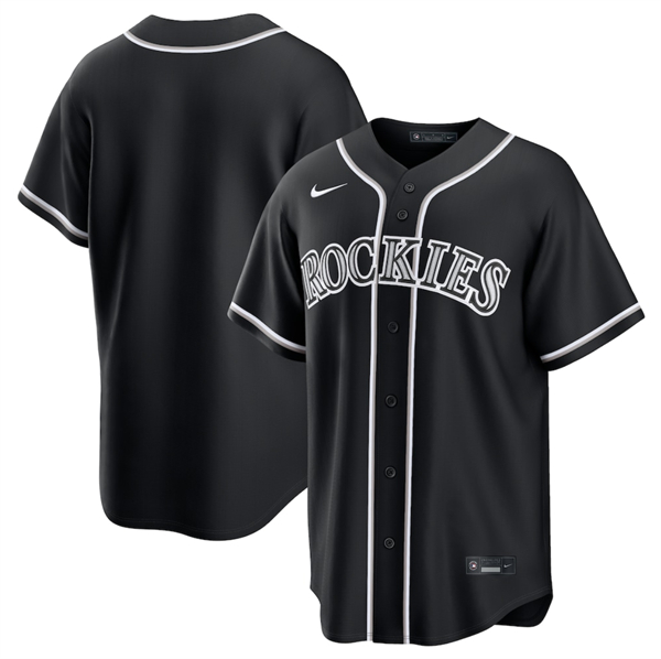 Colorado Rockies Blank Black Out Stitched Jersey - Zenithce