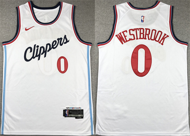 Los Angeles Clippers #0 Russell Westbrook White Stitched Jersey - Zenithce