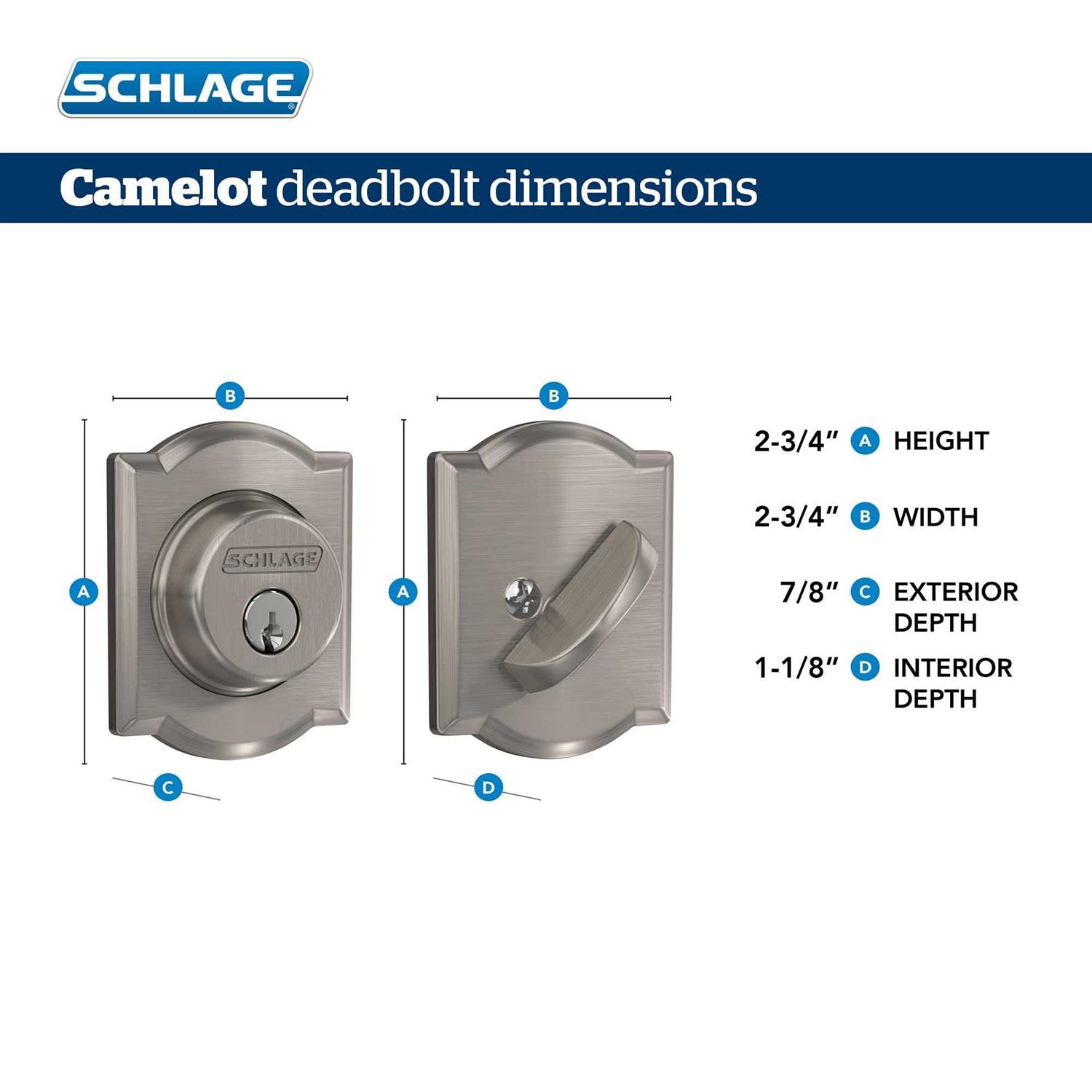 Schlage Camelot Single Cylinder Deadbolt - Zenithce