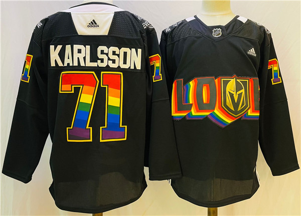 Vegas Golden Knights #71 William Karlsson 2022 Black Pride Night Stitched Jersey - Zenithce