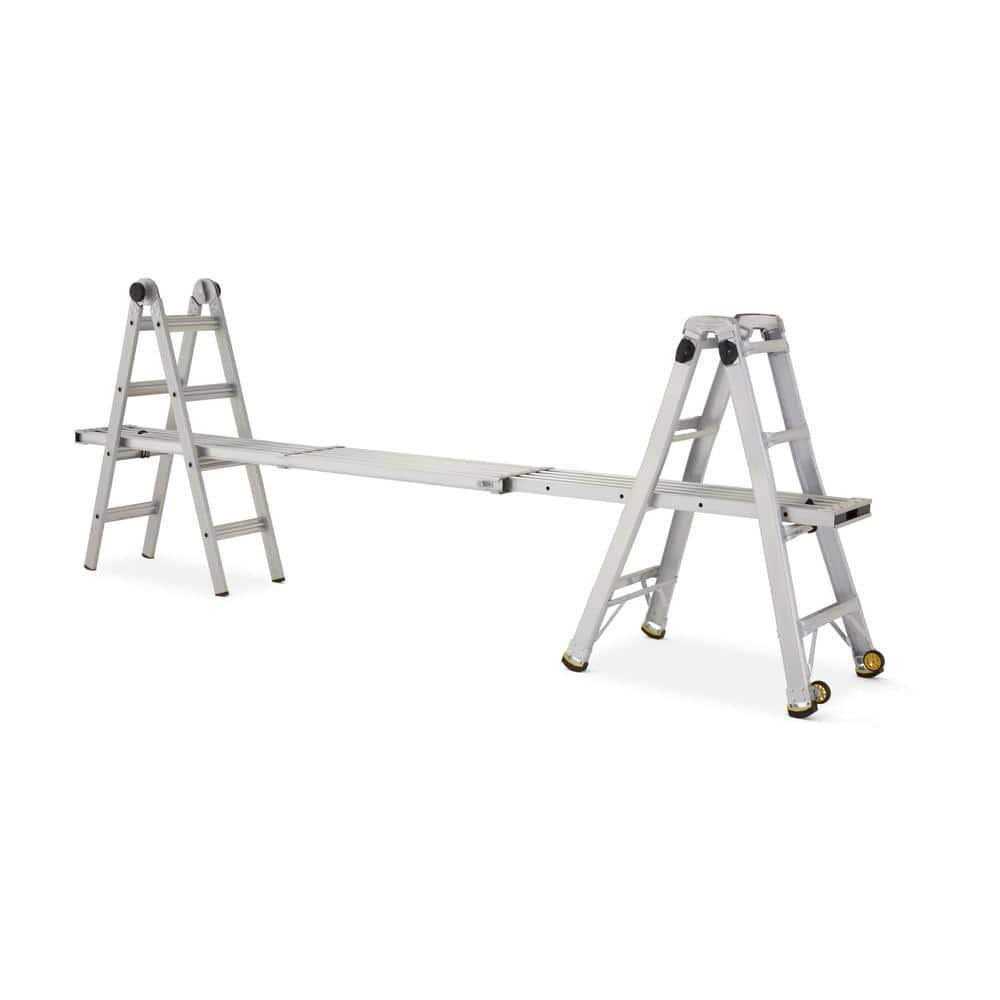 Gorilla Ladders Reach MPXW Aluminum Multi-Position Ladder with Wheels - Zenithce