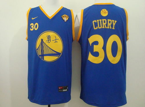 Golden State Warriors #30 Stephen Curry Chinese Blue Authentic Jersey - Zenithce