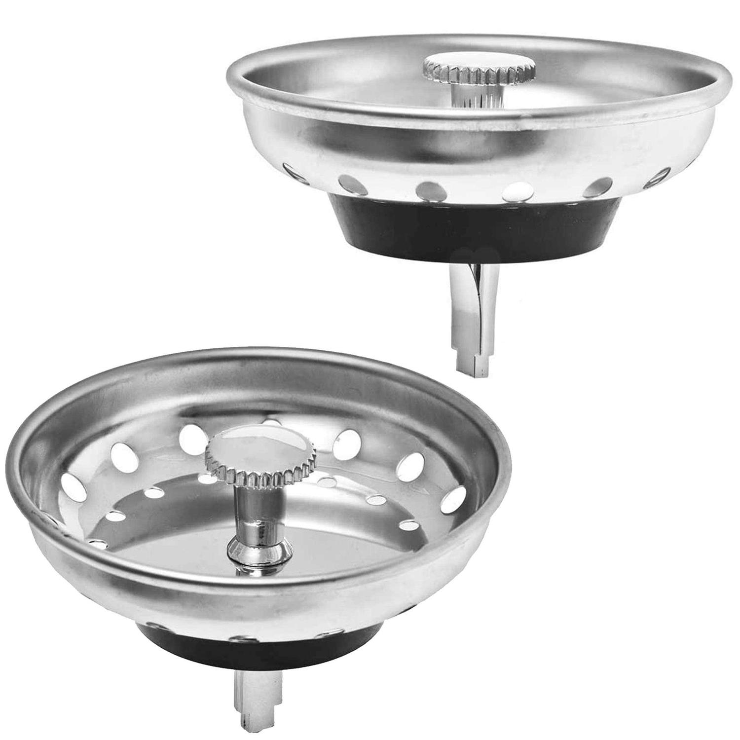 Hilltop Products 2 Pack – Kitchen Sink Strainer and Stopper Combo Basket Spring Clip Replacement for Standard 3-1/2 inch Drain, Stainless Steel Basket - Zenithce