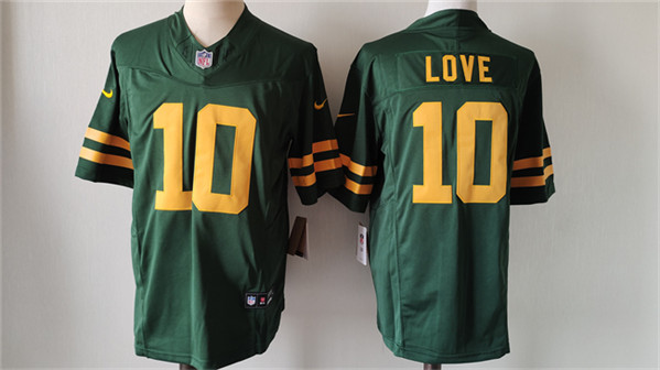 Green Bay Packers #10 Jordan Love Green Color Rush 2023 F.U.S.E. Limited Stitched Jersey - Zenithce