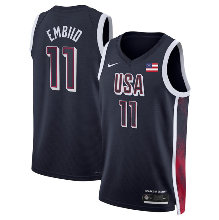 USA #11 Joel Embiid Navy 2024 Swingman Stitched Jersey - Zenithce