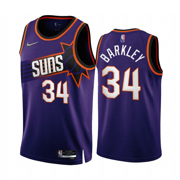 Phoenix Suns #34 Charles Barkley 2022-23 Purple 75th Anniversary Icon Edition Stitched Jersey - Zenithce