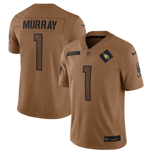 Arizona Cardinals #1 Kyler Murray 2023 Brown Salute To Service Limited Stitched Jersey - Zenithce