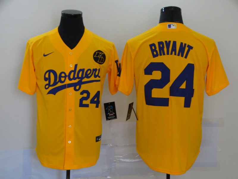 Los Angeles Dodgers Orange #24 Kobe Bryant 2020 KB Patch Cool Base Stitched Jersey - Zenithce