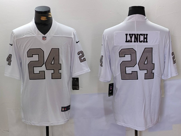 Las Vegas Raiders #24 Marshawn Lynch White Vapor Untouchable Limited Stitched Jersey - Zenithce
