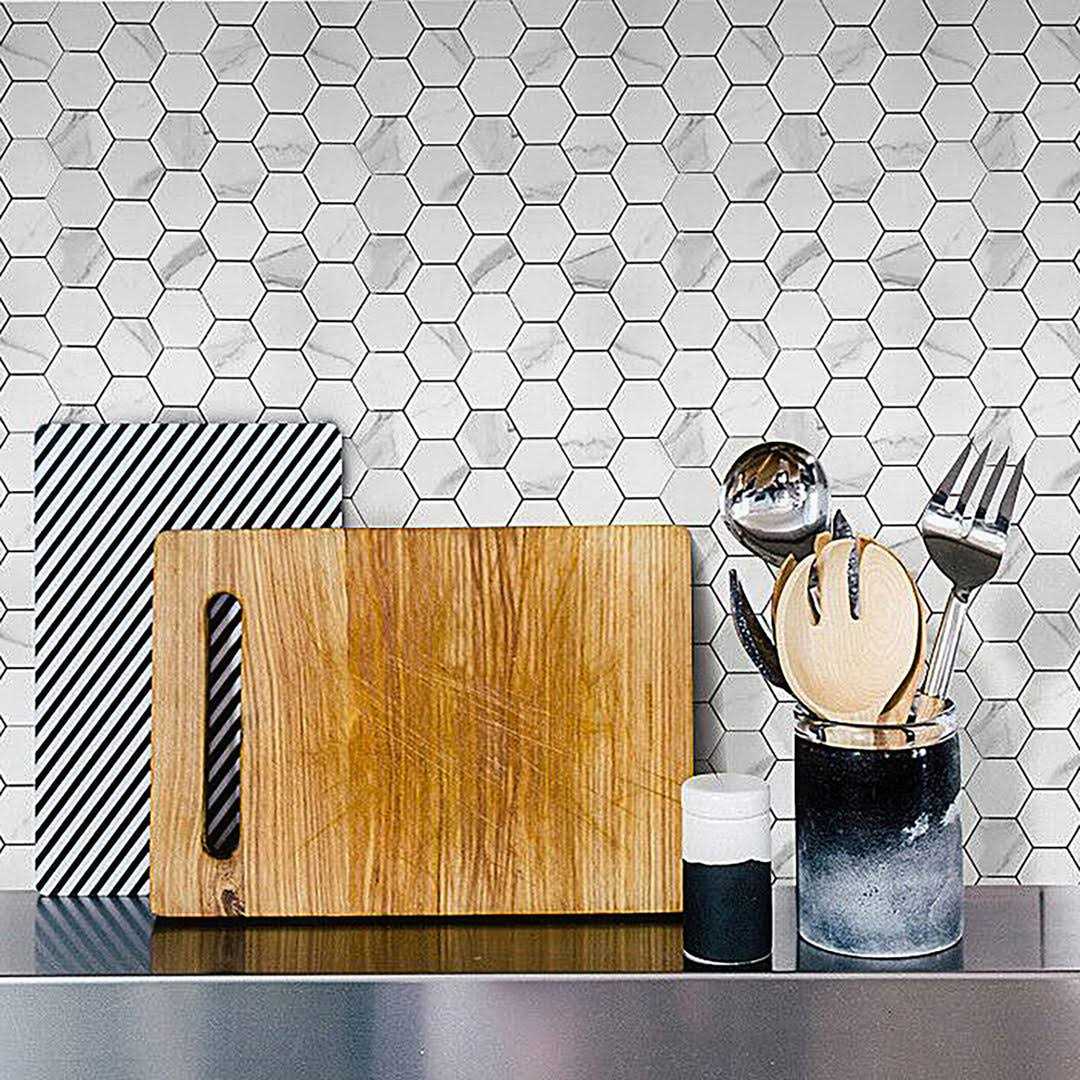 Ivy Hill Tile Luxe Core Herringbone Calacatta 10.31 in. x 10.31 in. SPC Peel and Stick Tile - Zenithce