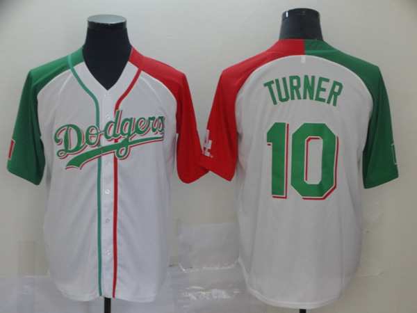 Los Angeles Dodgers #10 Justin Turner White Green Stitched Baseball Jersey - Zenithce
