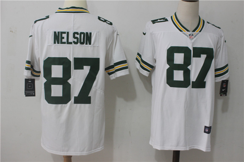 Green Bay Packers #87 Jordy Nelson White Stitched Vapor Untouchable Limited Nike Jersey - Zenithce