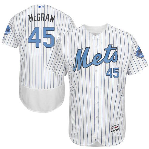 Mets #45 Tug McGraw White(Blue Strip) Flexbase Authentic Collection 2016 Father's Day Stitched Jersey - Zenithce