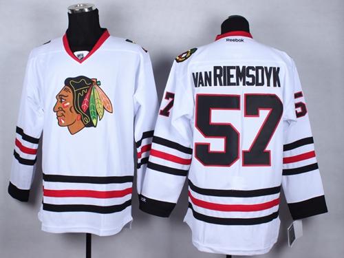 Blackhawks #57 Trevor Van Riemsdyk Whte Stitched Jersey - Zenithce
