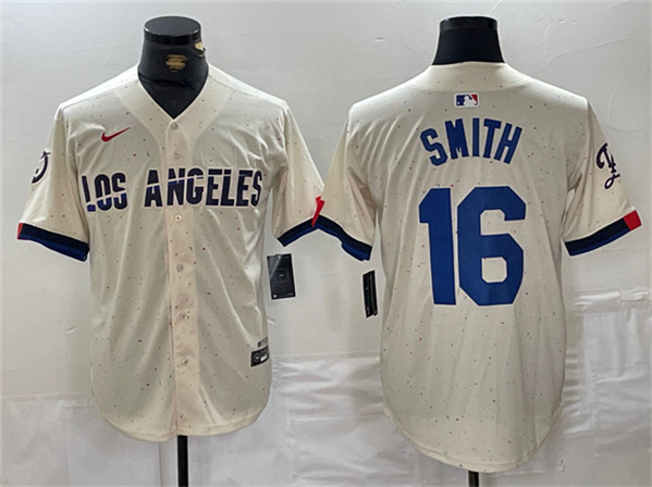 Los Angeles Dodgers #16 Will Smith Cream Stitched Jersey - Zenithce