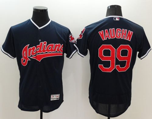 Indians #99 Ricky Vaughn Navy Blue Flexbase Authentic Collection Stitched Jersey - Zenithce