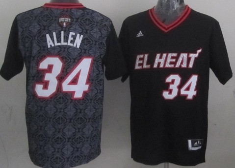 Miami Heat #34 Ray Allen Revolution 30 Swingman 2014 Noche Latina Black Jersey - Zenithce