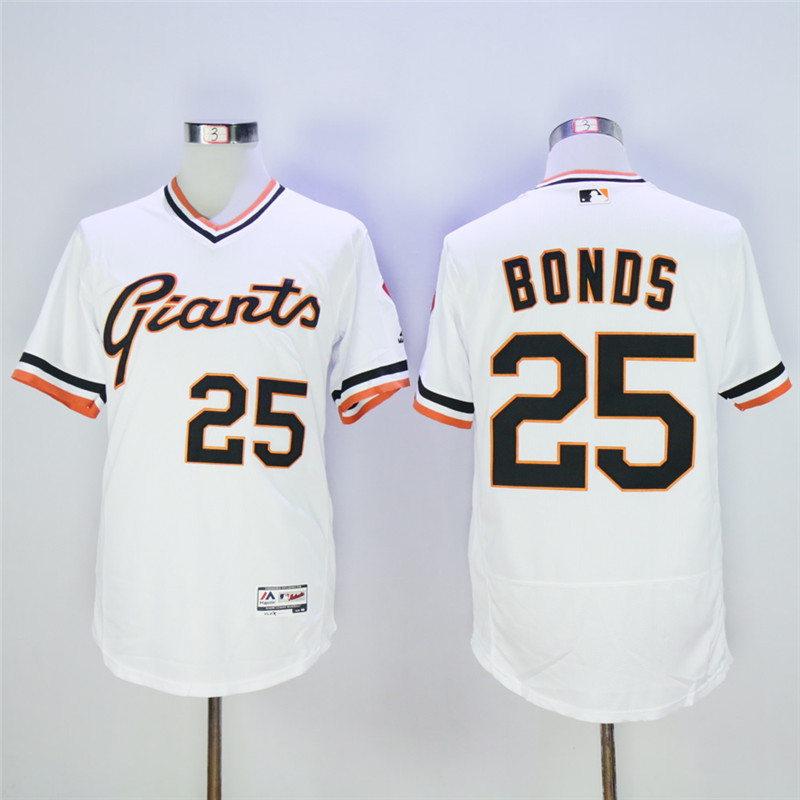 San Francisco Giants #25 Barry Bonds White Throwback Flexbase Stitched Jersey - Zenithce