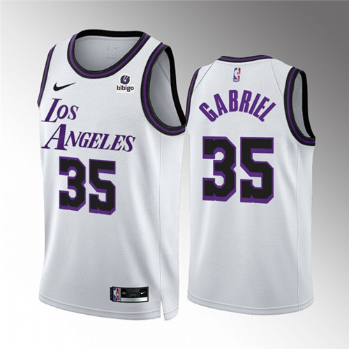 Los Angeles Lakers #35 Wenyen Gabriel White City Edition Stitched Jersey - Zenithce