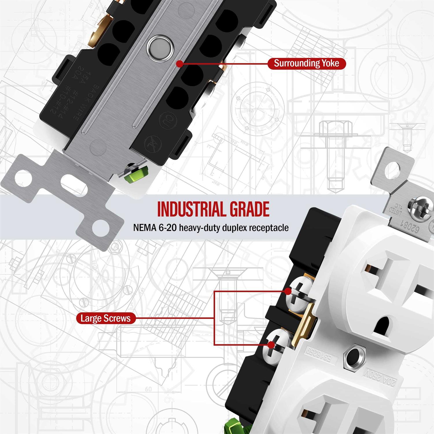 Enerlites Duplex Outlets and Wall Plates Bundle Tamper-resistant Electrical Receptacle 61580-TR-WWP - Zenithce