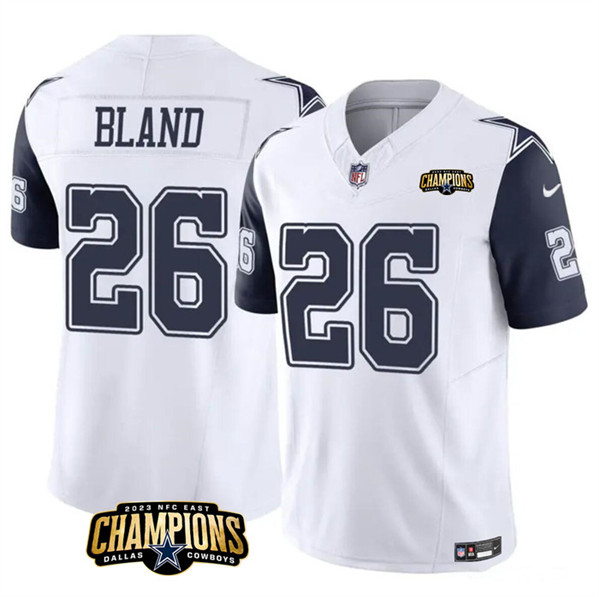 Dallas Cowboys #26 DaRon Bland White Navy 2023 F.U.S.E. NFC East Champions Patch Stitched Jersey - Zenithce