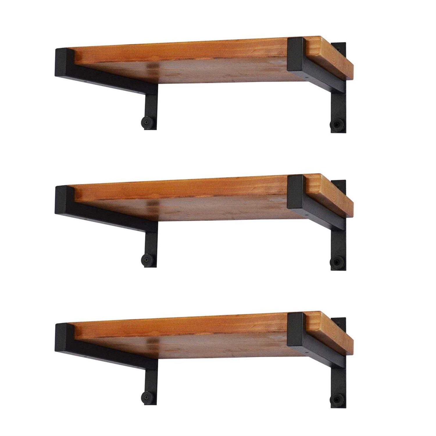 EZYDECOR 6 Shelf Brackets Wall Mounted Industrial Metal Shelving Lip - Zenithce