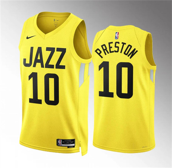 Utah Jazz #10 Jason Preston Yellow Association Edition Stitched Jersey - Zenithce