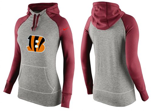 Women's Nike Cincinnati Bengals Performance Hoodie Grey   Red_3 - Zenithce