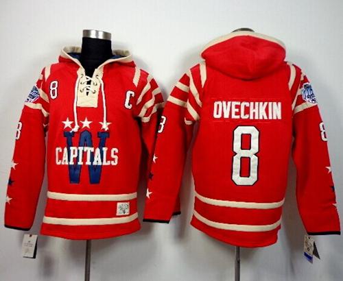Capitals #8 Alex Ovechkin 2015 Winter Classic Red Sawyer Hooded Sweatshirt Stitched Jersey - Zenithce