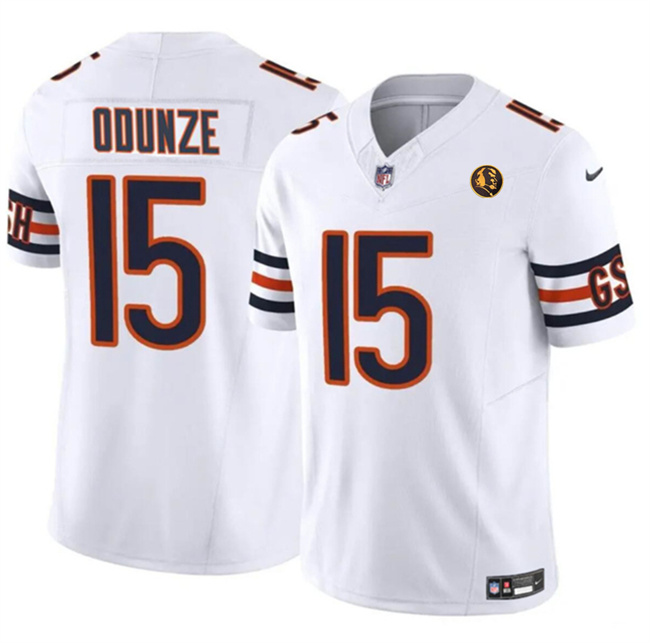 Chicago Bears #15 Rome Odunze White 2023 F.U.S.E. With John Madden Patch Vapor Limited Stitched Jersey - Zenithce