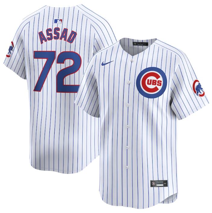 Chicago Cubs #72 Javier Assad White 2024 Home Limited Stitched Jersey - Zenithce