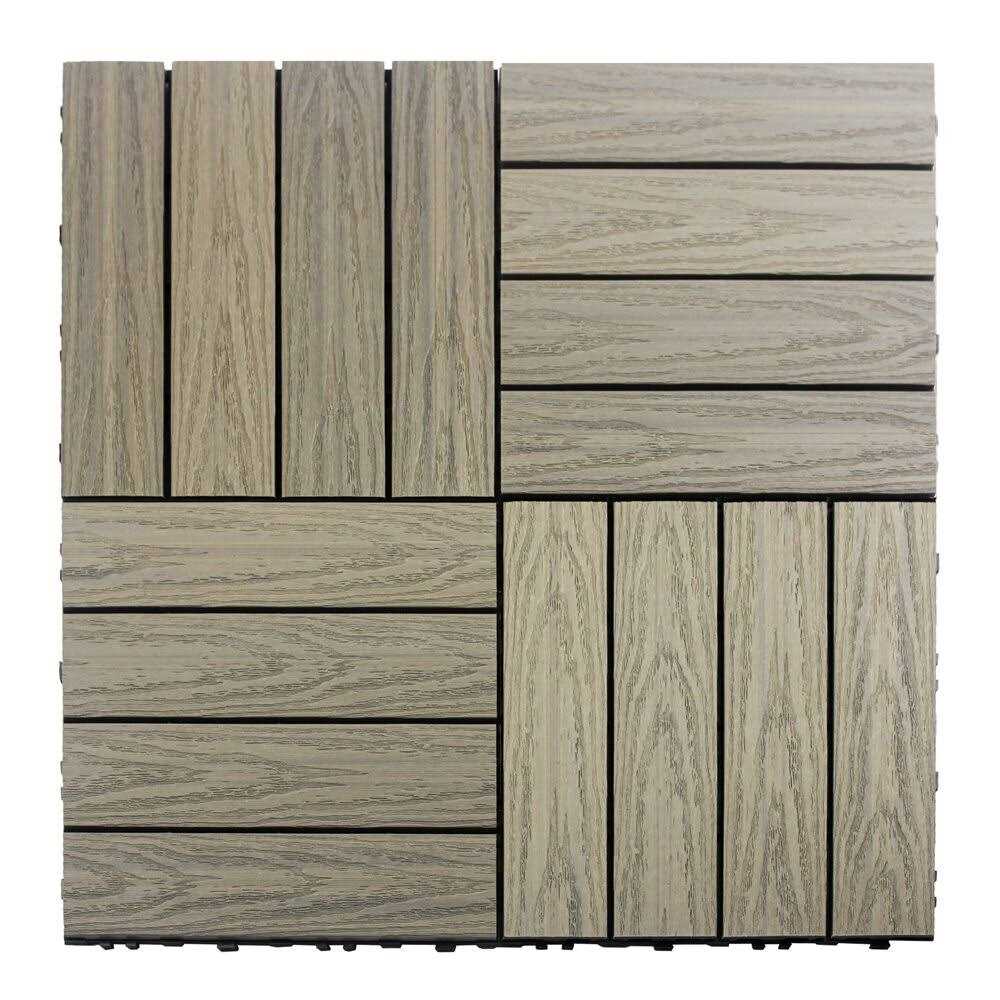 NewTechWood UltraShield Naturale 1& x 1& Outdoor Composite Quick Deck Tile - Zenithce