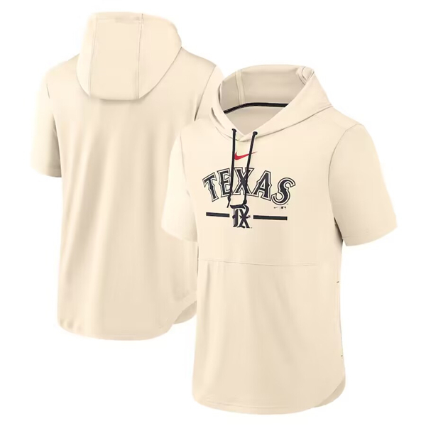 Texas Rangers Cream 2023 City Connect Short Sleeve Pullover Hoodie - Zenithce