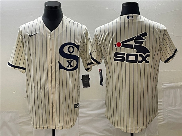 Chicago White Sox Cream Team Big Logo Cool Base Stitched Jersey - Zenithce