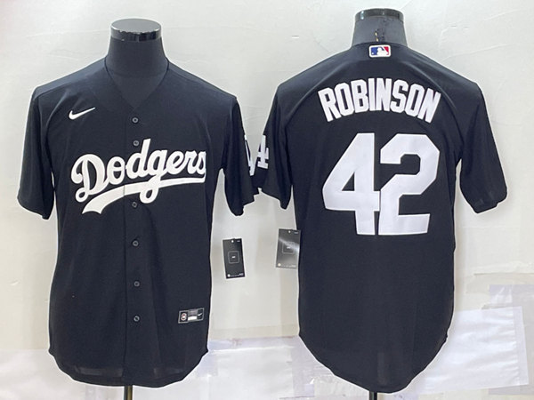 Los Angeles Dodgers #42 Jackie Robinson Black Cool Base Stitched Jersey - Zenithce