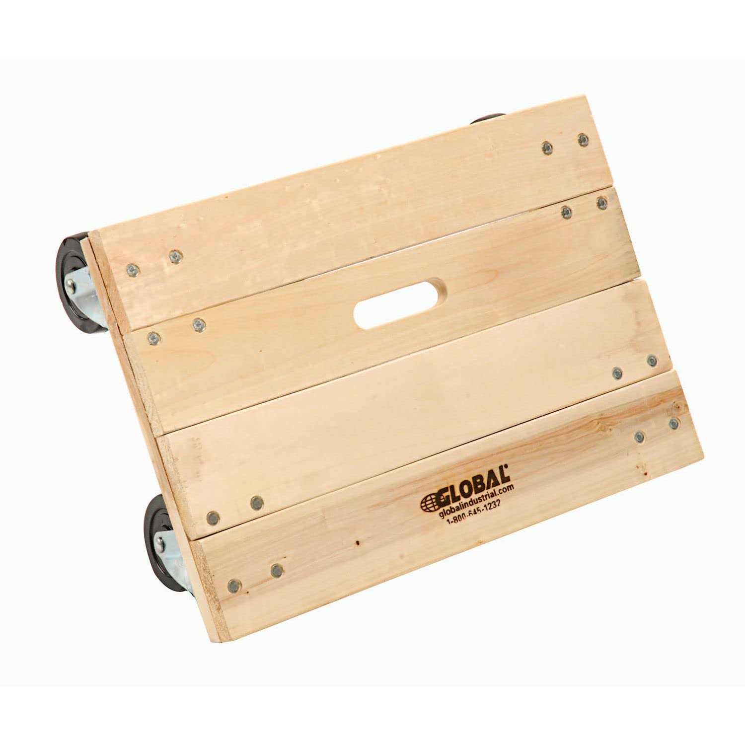 Global Industrial Hardwood Dolly with Carpeted Deck Ends - Zenithce