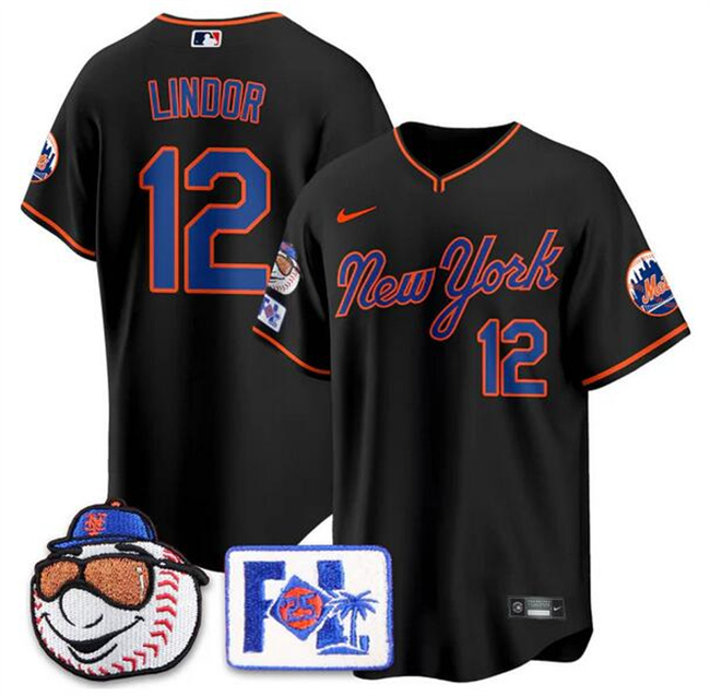New York Mets #12 Francisco Lindor Black 2025 Spring Training Stitched Jersey - Zenithce
