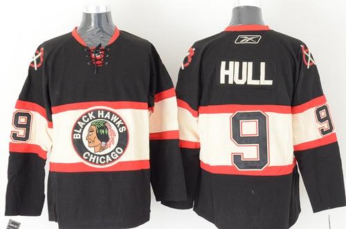 Blackhawks #9 Bobby Hull Black New Third Stitched Jersey - Zenithce