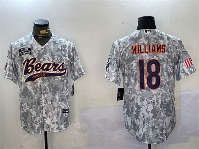 Chicago Bears #18 Caleb Williams 2024 Arctic Camo Salute To Service Stitched Jersey - Zenithce