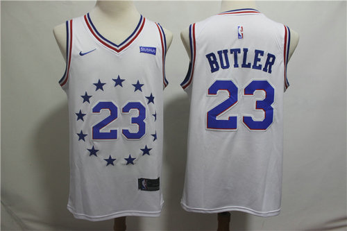 Philadelphia 76ers 23 Jimmy Butler White 2018-19 Swingman Earned Edition Jersey - Zenithce