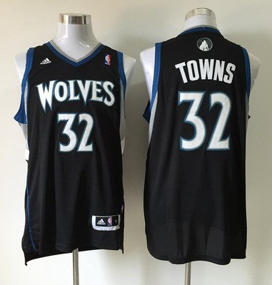 Minnesota Timberwolves #32 Karl-Anthony Towns Revolution 30 Swingman Black Jersey - Zenithce