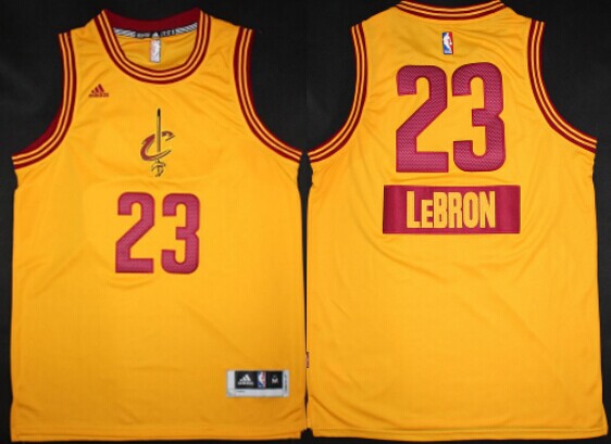 Cleveland Cavaliers #23 LeBron James Revolution 30 Swingman 2014 Christmas Day Yellow Jersey - Zenithce