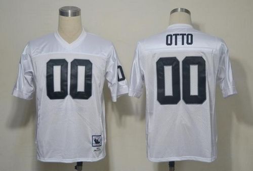 Mitchell And Ness Raiders #0 Jim Otto White Stitched Throwback Jersey - Zenithce